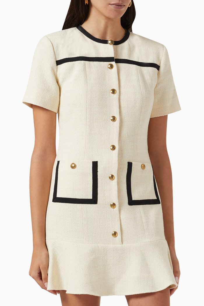 

Jaipur Mini Dress in Tweed, Neutral