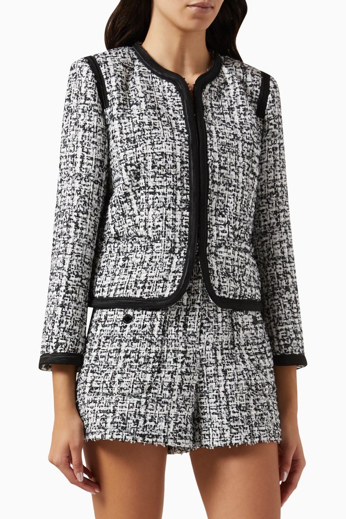 

Two-toned Jacket in Tweed, Black