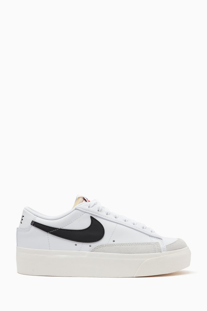 

Blazer Low Platform Sneakers in Leather, Black