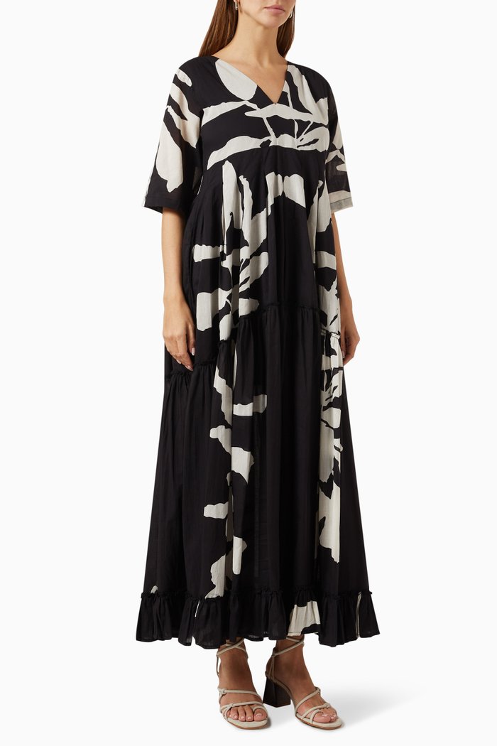 

Longing Days Maxi Dress in Cotton, Black