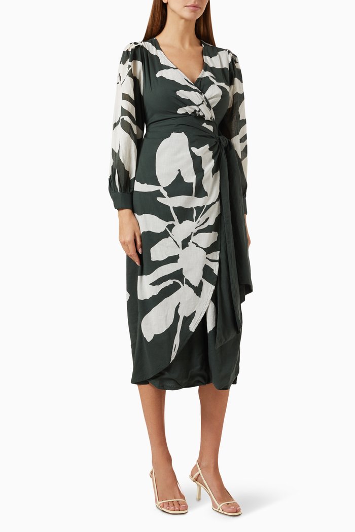 

When Spring Met Autumn Midi Dress in Cotton, Green