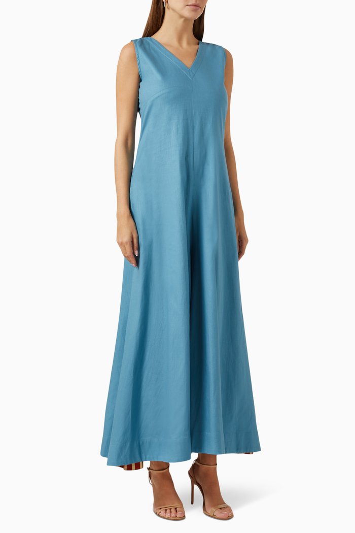 Whisper of Air Jumpsuit in Cotton, Blue