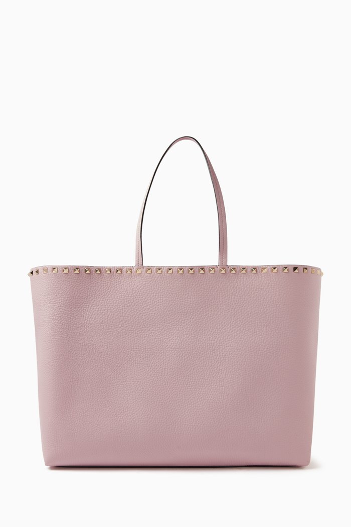 

Valentino Garavani Medium Grainy Rockstud Tote Bag in Leather, Purple
