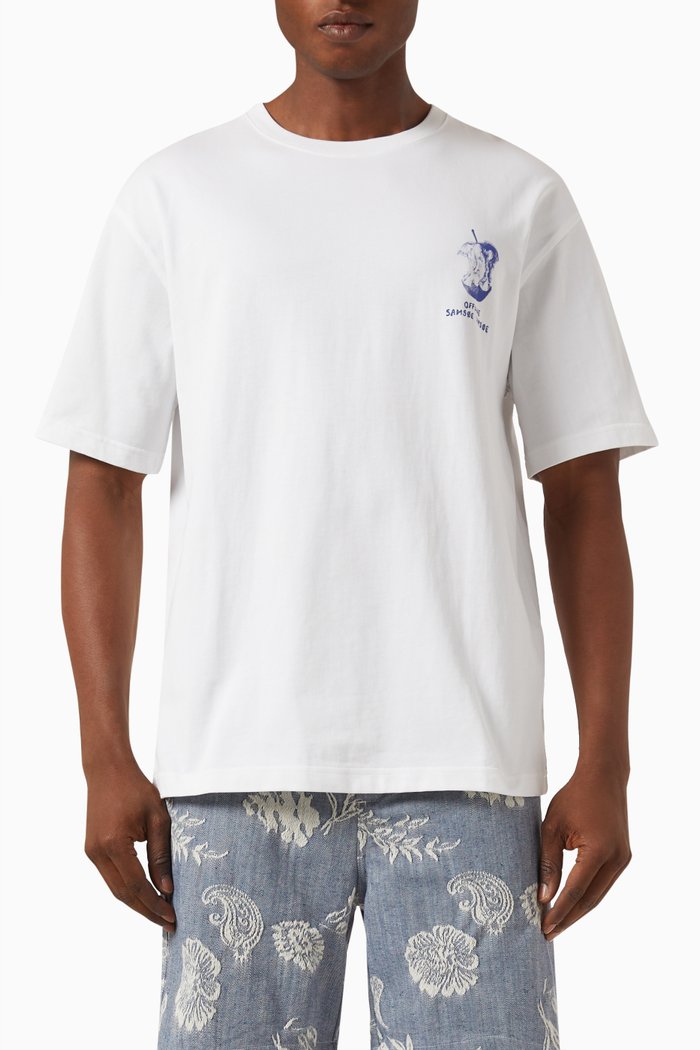 

Bottle Flower T-shirt in Cotton Jersey, White