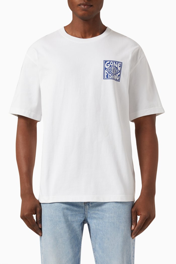 

Gone Fishing T-shirt in Cotton Jersey, White