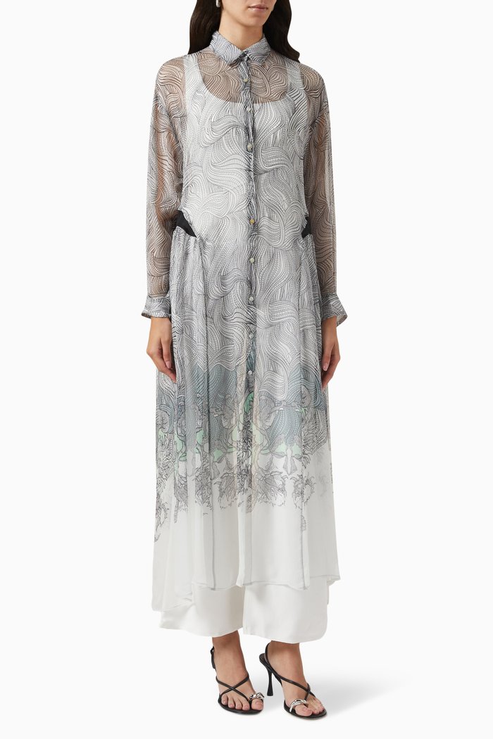 

Sand Flower Shirt Maxi Dress, Multicolour