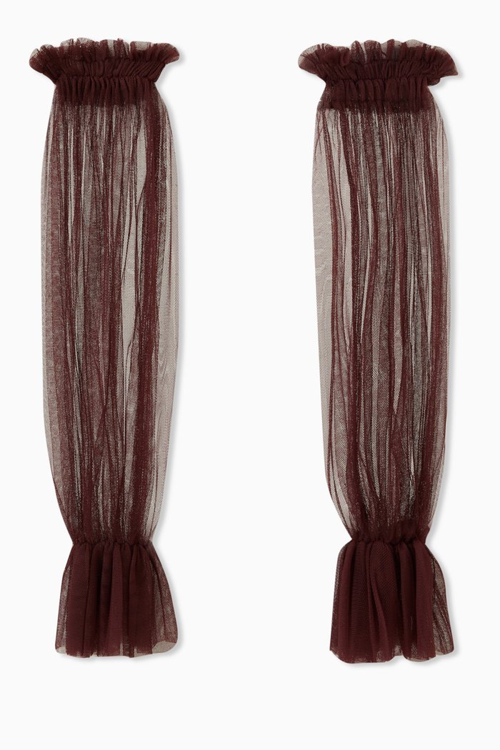 

Puff Pull-on Sleeves in Mesh, Burgundy