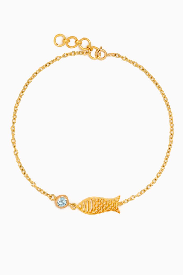 

The Gem Palace Fish Charm Bracelet in 22kt Yellow Gold