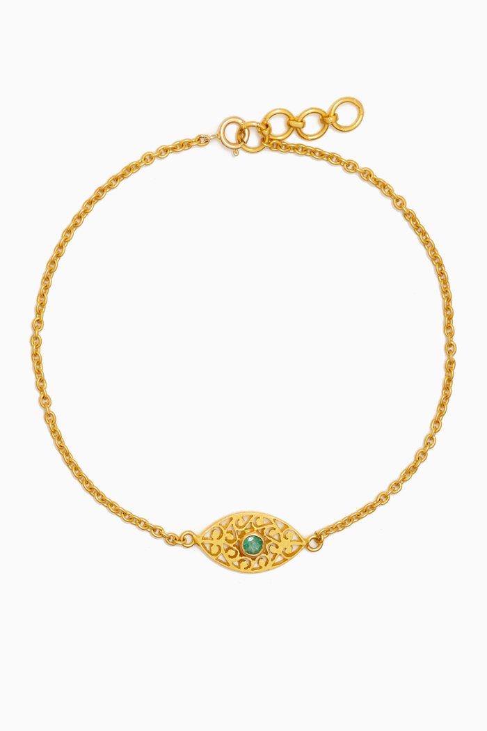 

The Gem Palace Eye Charm Bracelet in 22kt Yellow Gold