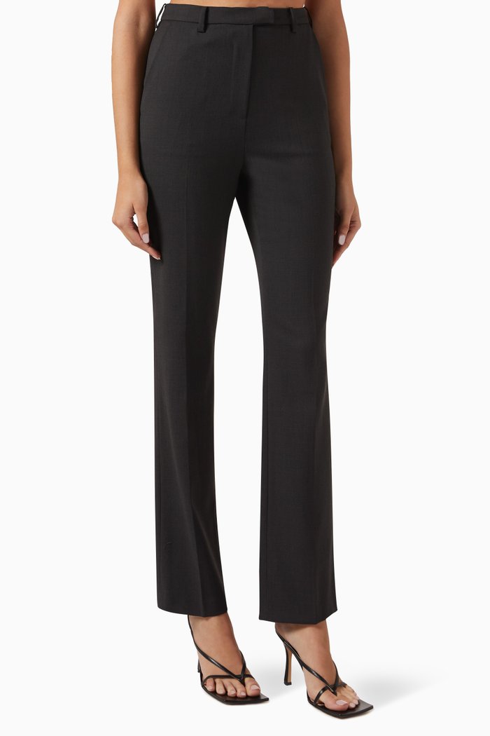 

Slim-fit Pants in Wool Blend, Black