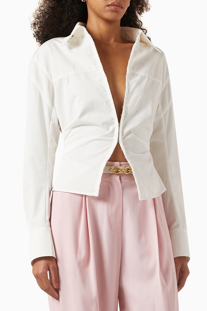 

Hook-up Slim-fit Shirt in Cotton-blend, White
