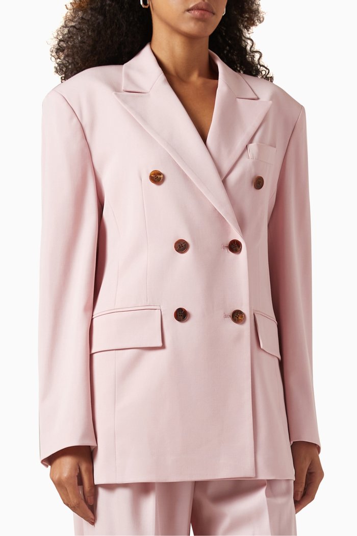 

Double-breasted Jacket in Wool-blend, Pink