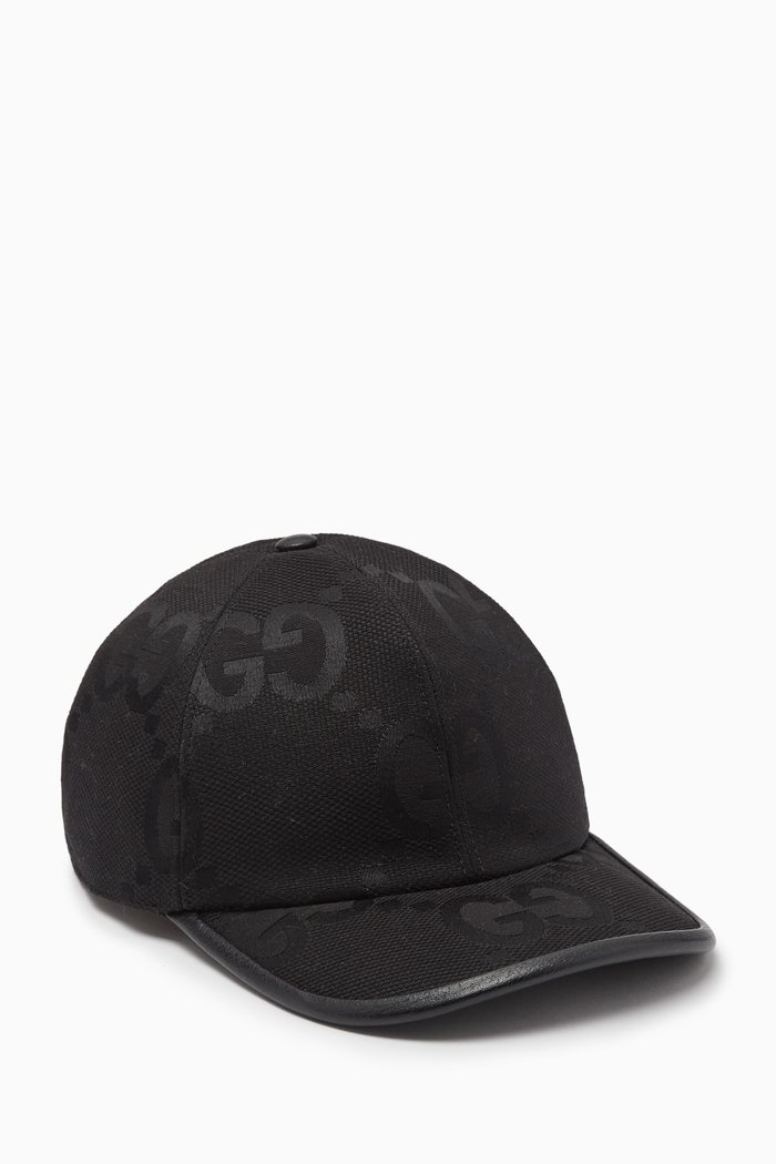 

Jumbo GG Baseball Cap in Gabardine, Black