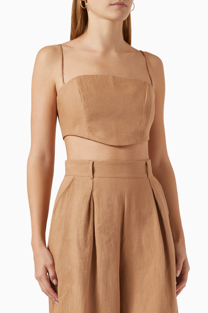 

Pepper Crop Top in Linen, Neutral