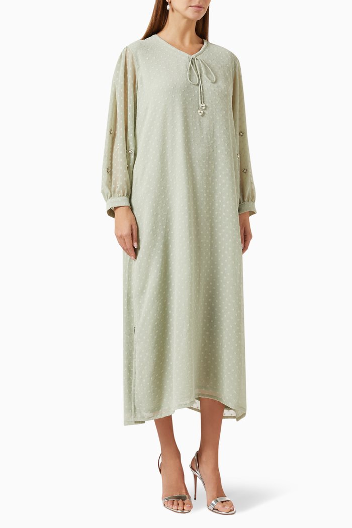 

Rosie Straight Maxi Dress in Chiffon, Green