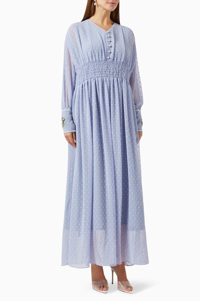 

Bellrose Maxi Dress in Chiffon, Blue