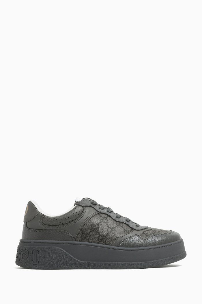 Lace-up Sneakers in GG Supreme Canvas, Grey