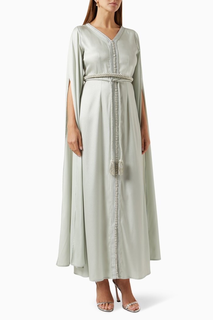Moroccan Kaftan Dress, Green