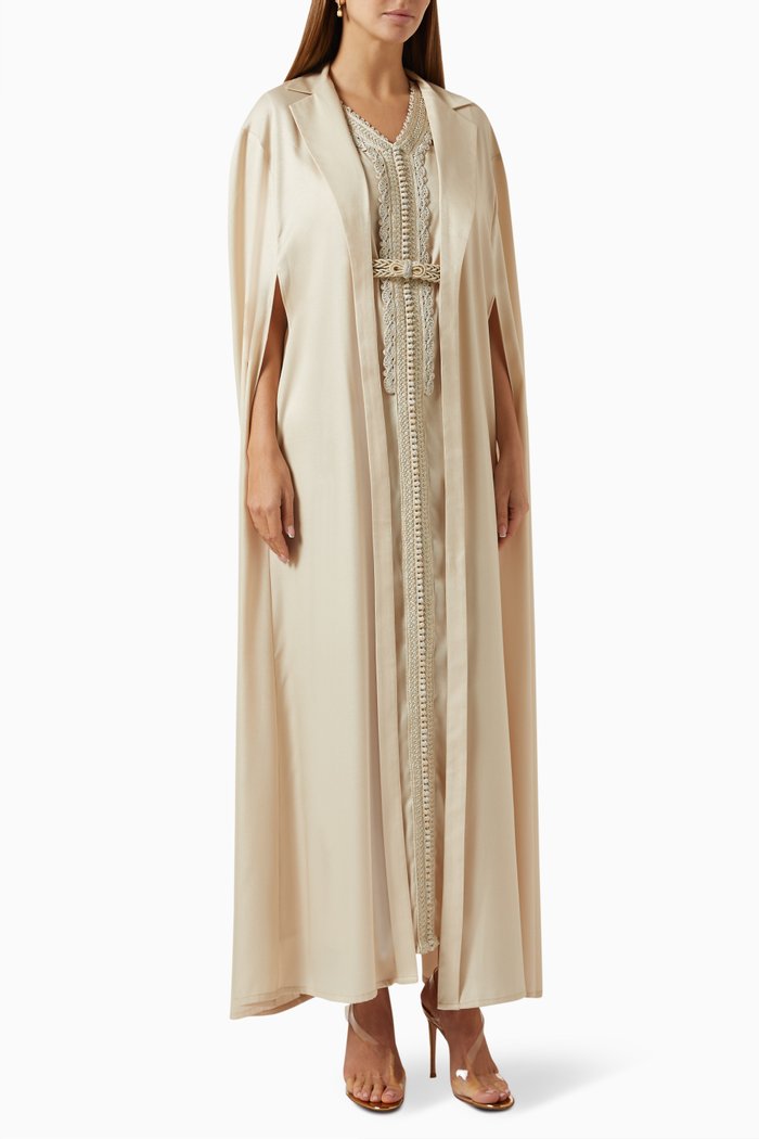 

Moroccan Collared Cape Set, Neutral