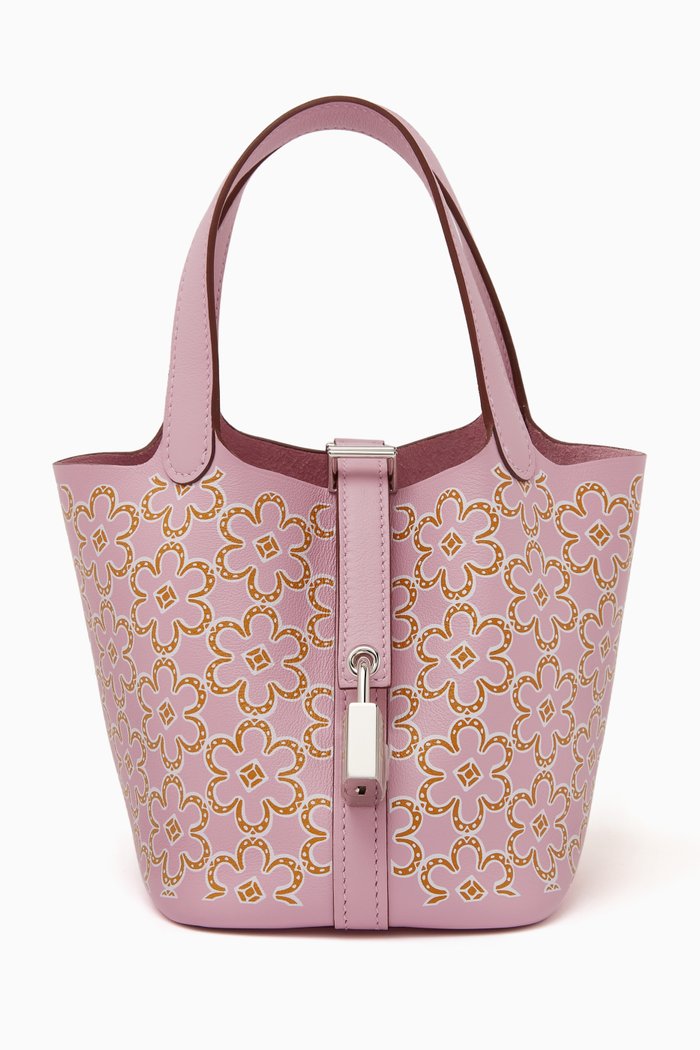 

Unused Picotin 14 Micro Daisy in Mauve Sylvestre with Palladium Hardware, Pink