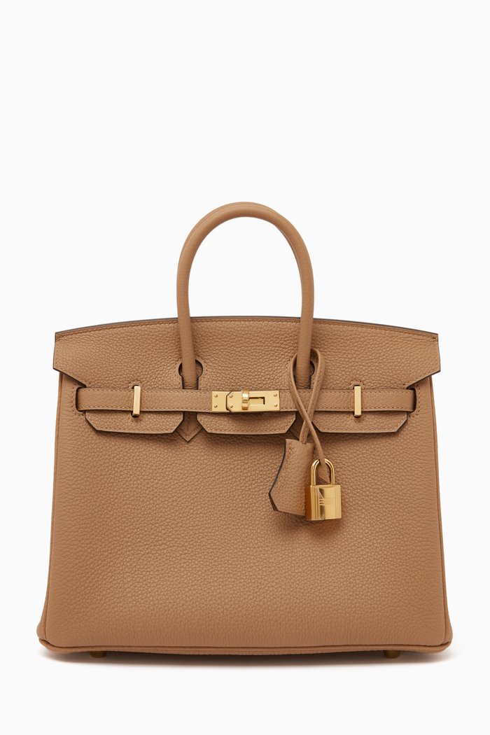 

Unused Birkin 25 Chai in Togo Leather with Gold Hardware, Brown