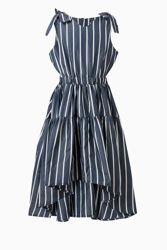 

High Low Cut-Out Dress in Polyester, Blue