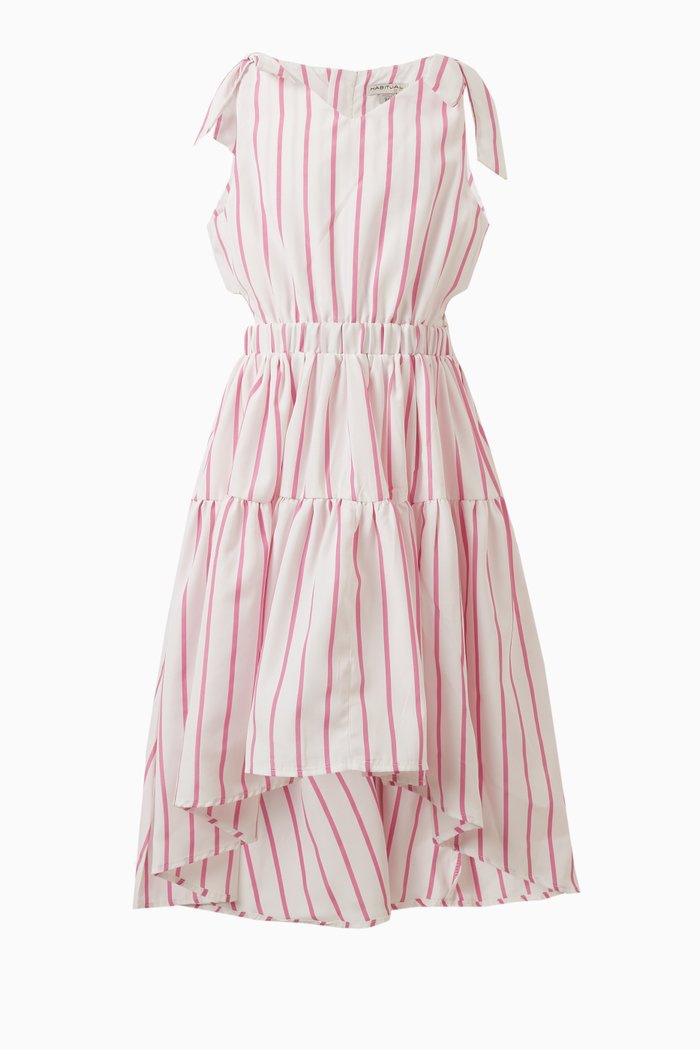 

High Low Cut-Out Dress in Polyester, Neutral