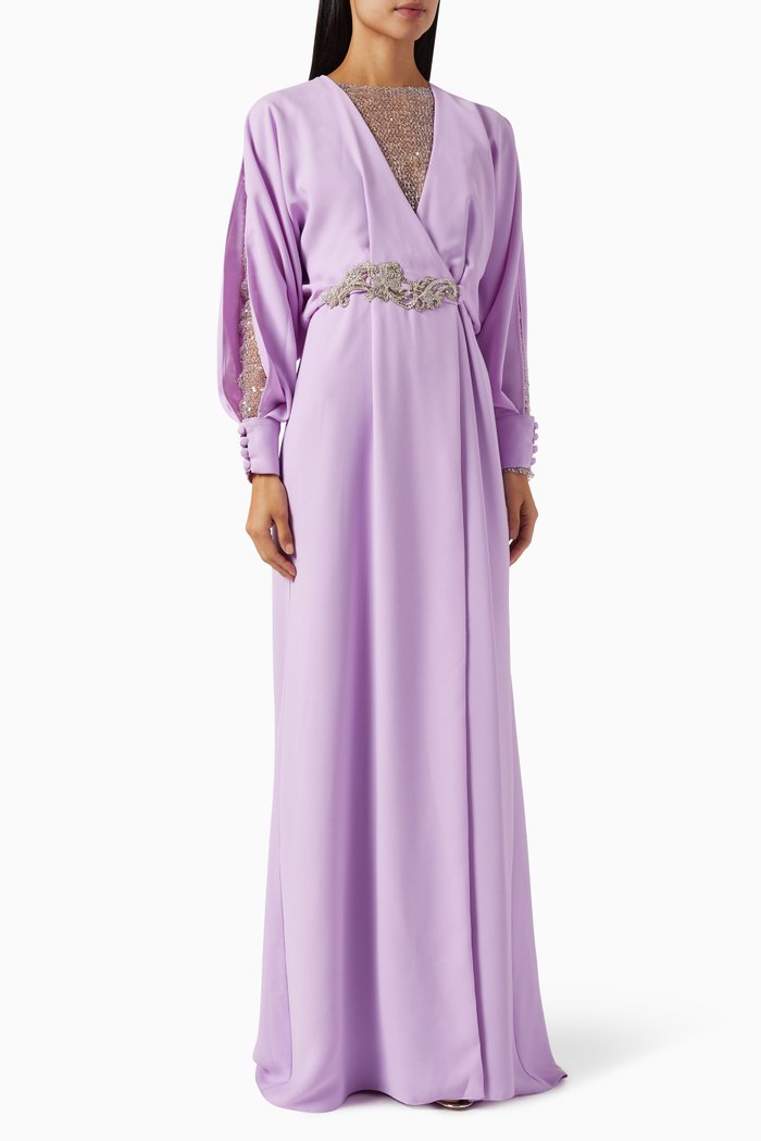 

Maxi Dress in Crepe Satin, Purple