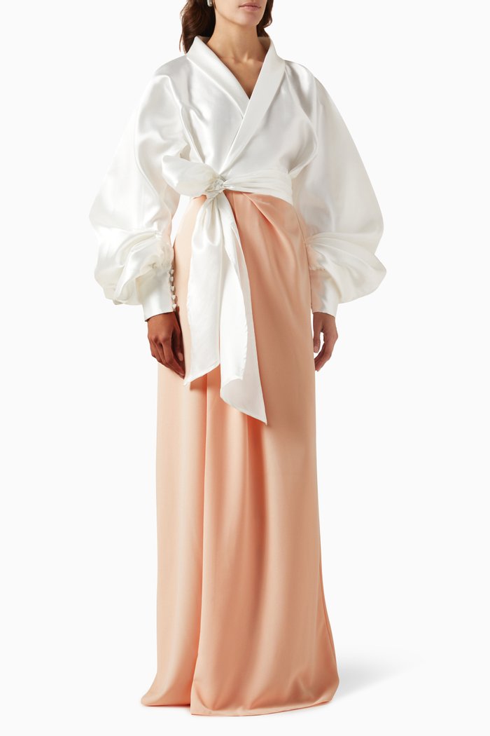 

Two-tone Gown in Crepe, Multicolour