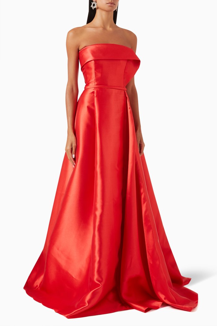 

Strapless Gown in Silk, Red
