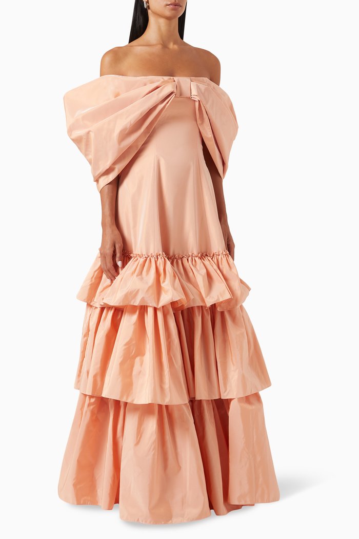 

Ruffle Off-shoulder Dress, Pink