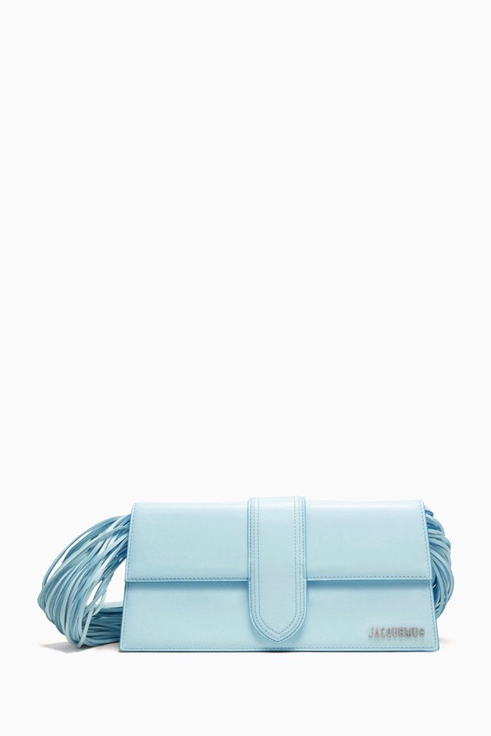 Le Bambino Strand Strap Flap Bag in Leather, Blue
