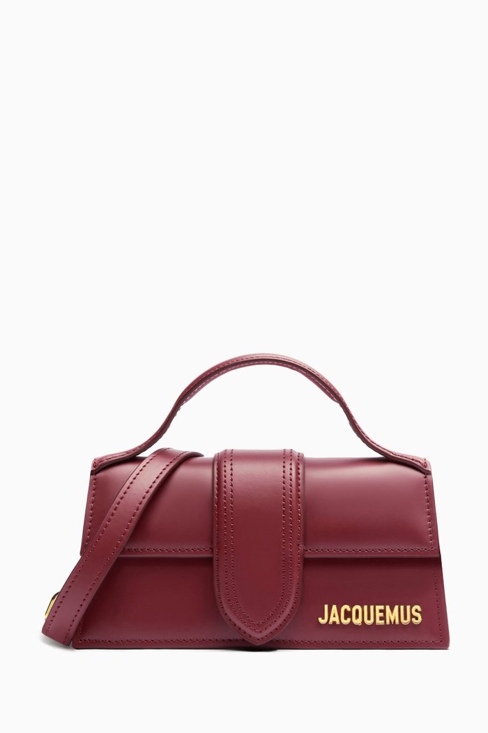 

Mini Le Bambino Tote Bag in Leather, Burgundy