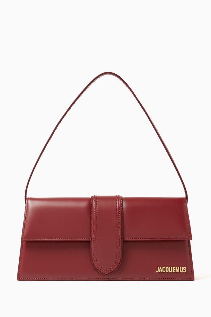 

Medium Le Bambino Long Shoulder Bag in Cowskin Leather, Burgundy