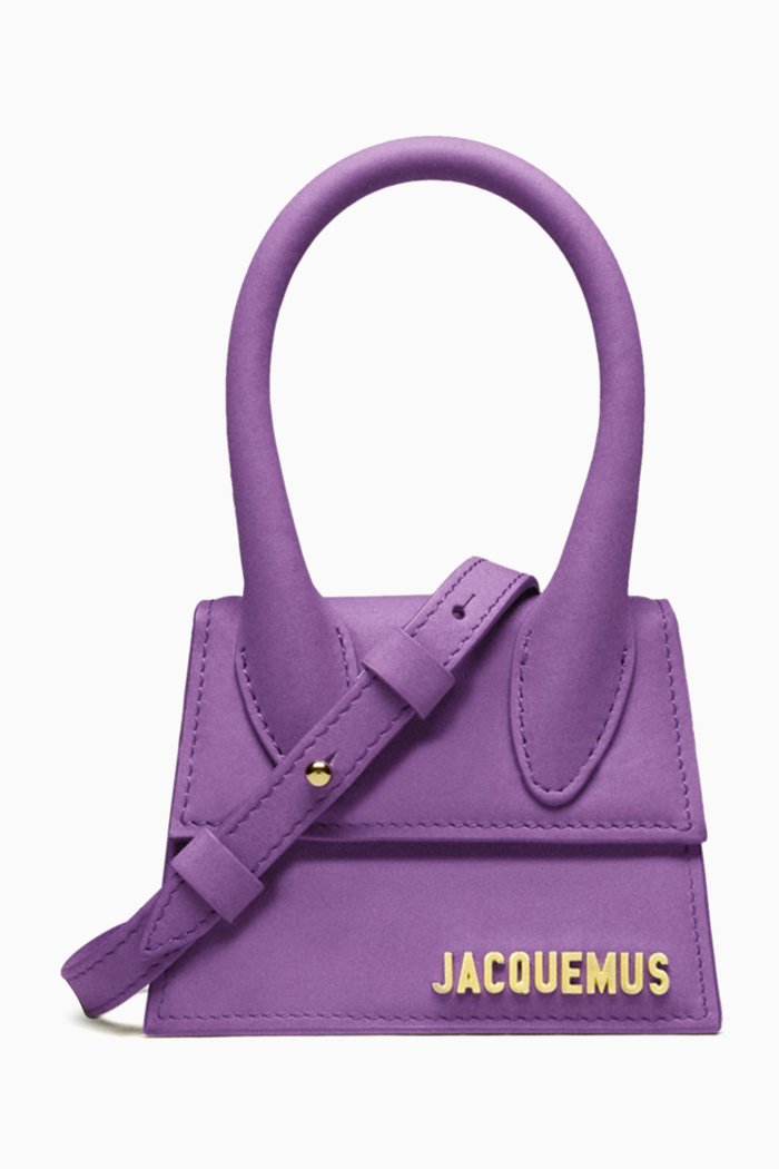 

Le Chiquito Mini Tote Bag in Rubberised Leather, Purple