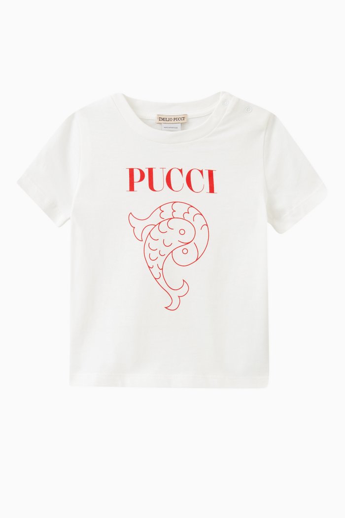 Logo Print T-shirt in Cotton Jersey, White