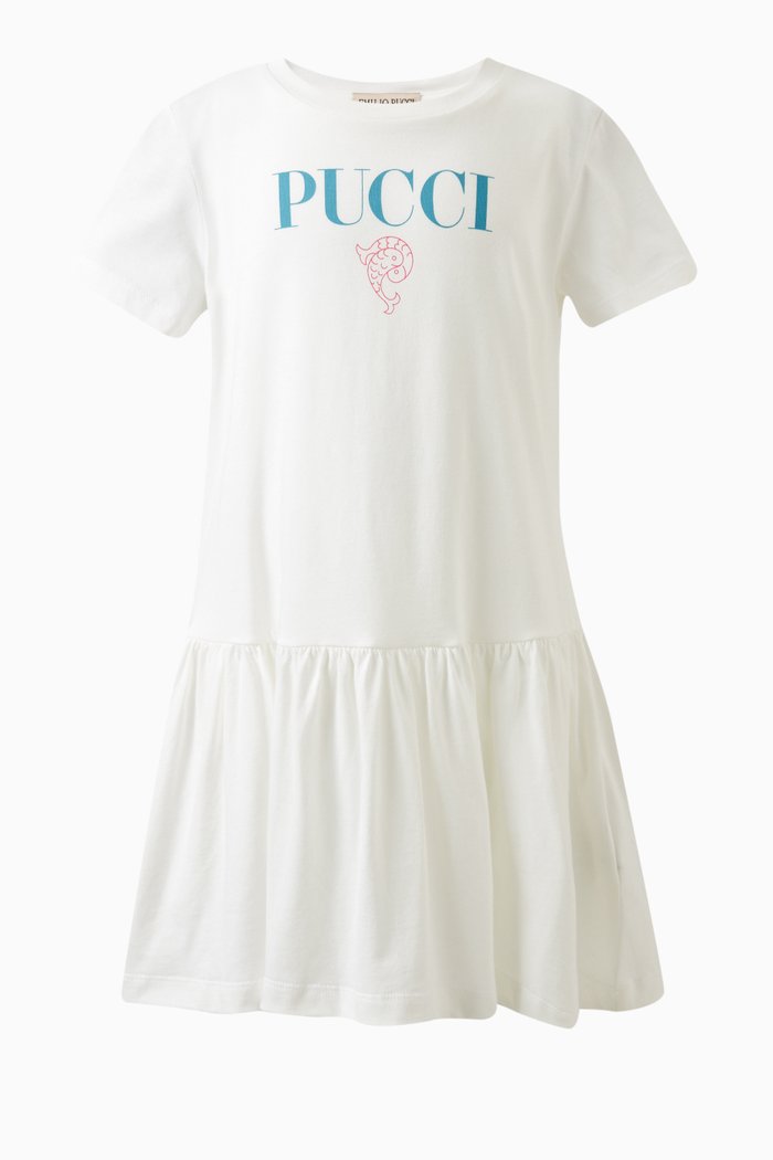 

Logo T-shirt Dress in Cotton, White
