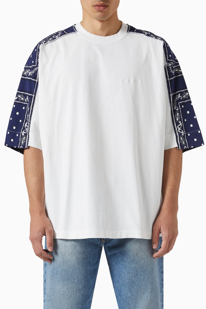 

Bandana Print T-shirt in Cotton Jersey, Blue
