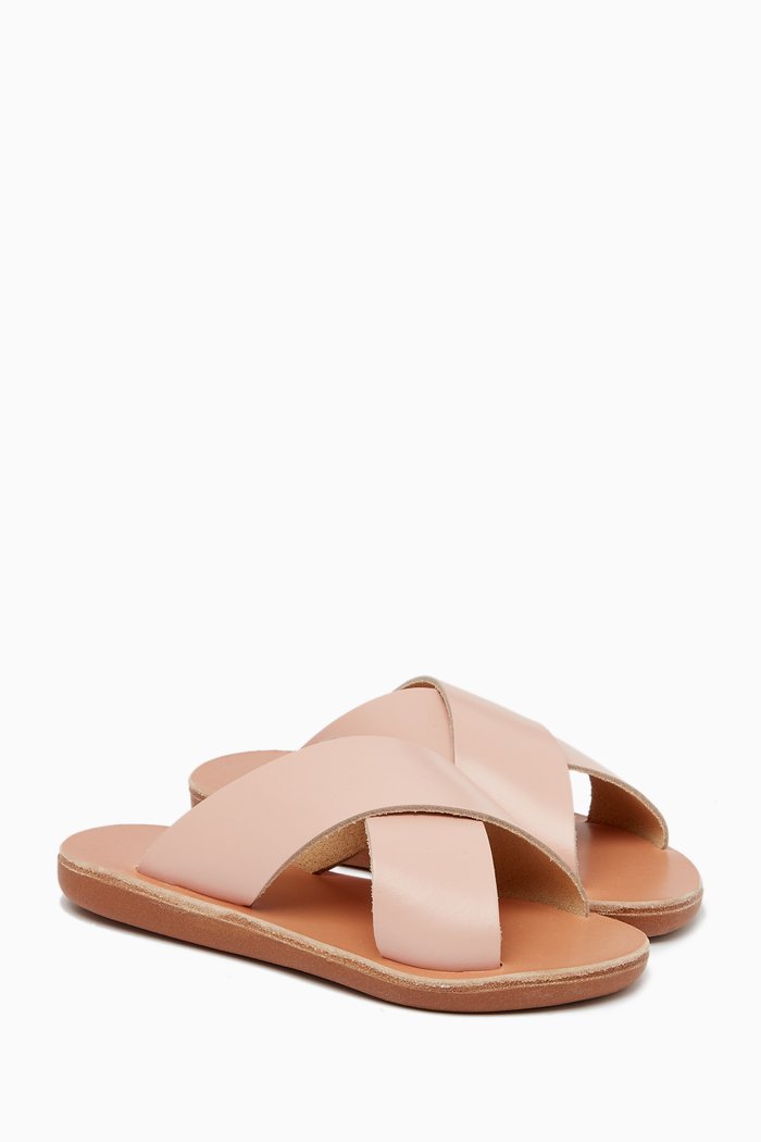 Little Thais Soft Sandals in Leather, Neutral