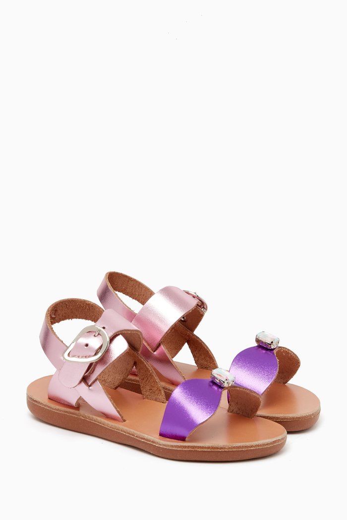 

Little Poppy Soft Sandals in Leather, Pink