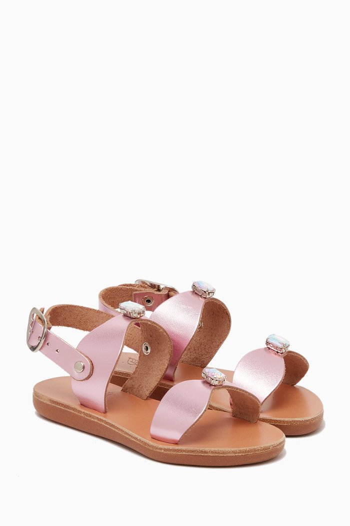 Little Stella Soft Sandals in Leather, Pink