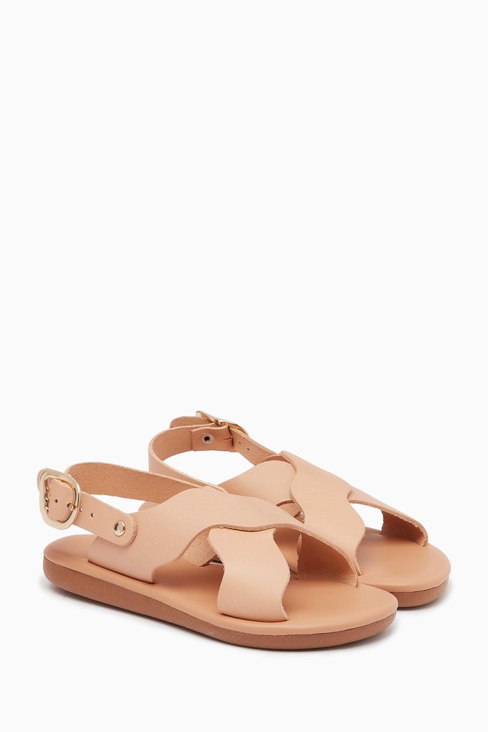 

Little Atokos Soft Sandals in Leather, Brown