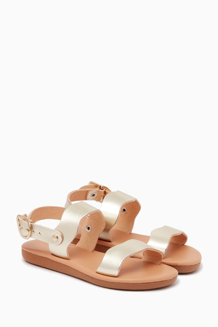 

Little Calamos Soft Sandals in Leather, Silver