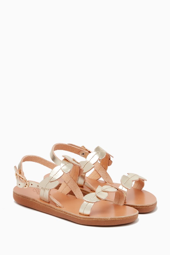 

Little Fysi Soft Sandals in Leather, Silver