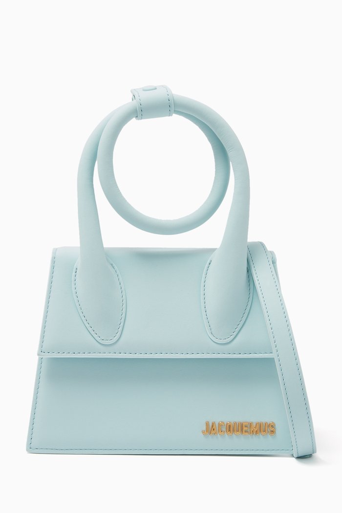 

Le Chiquito Noeud Bag in Leather, Blue