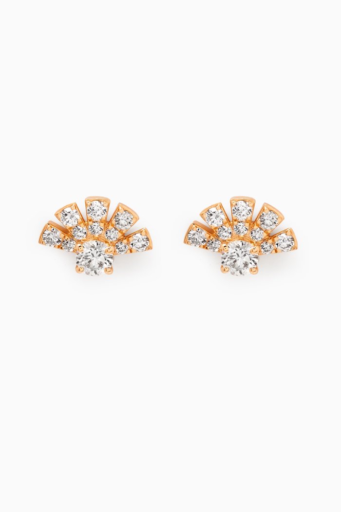 

Diamond Mini Cluster Diamond Earrings in 18kt Gold, White