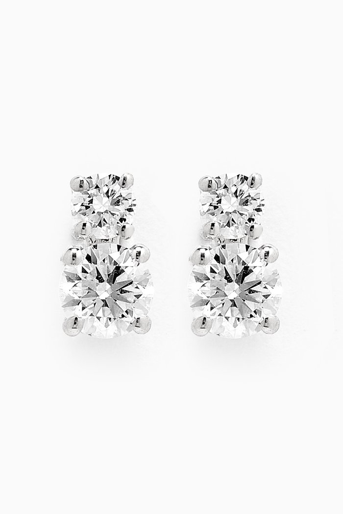 

Diamond Mini Cluster Earrings in 18kt White Gold