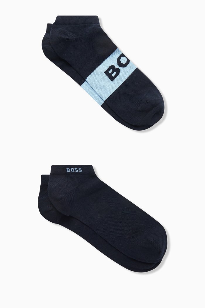 

Ankle Socks in Cotton Blend, Set of 2, Blue