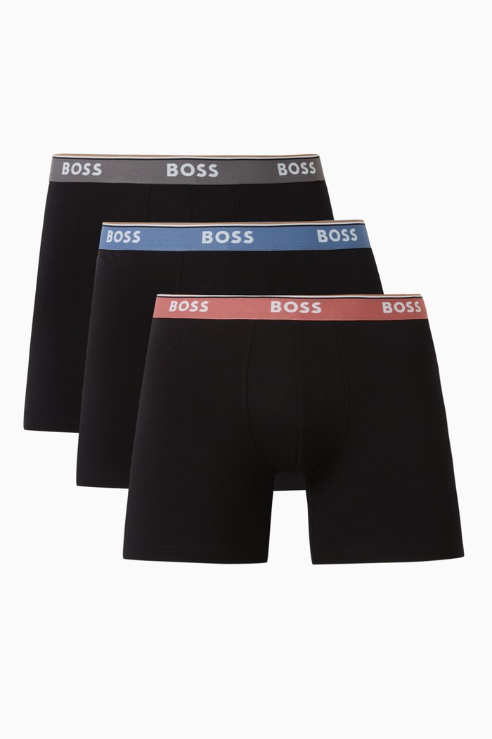 

Power Boxer Briefs in Cotton Stretch, Set of 3, Multicolour