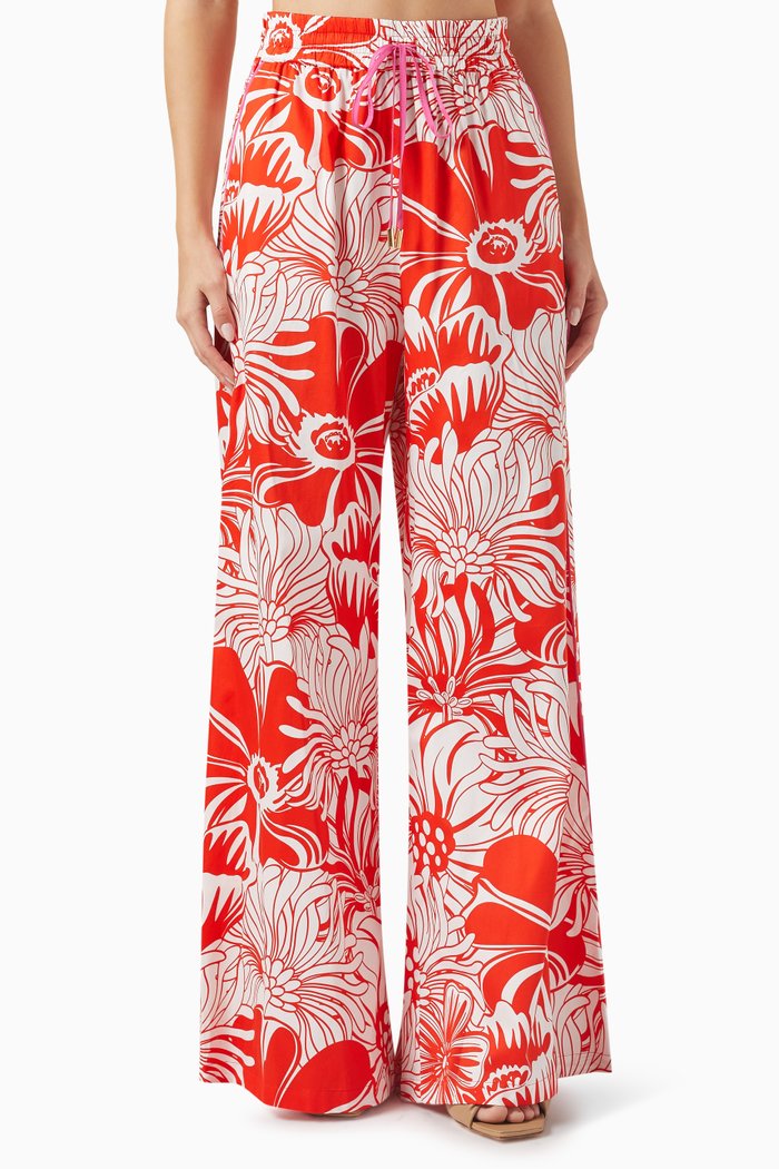 

Marley Wide Leg Pants in Cotton, Red